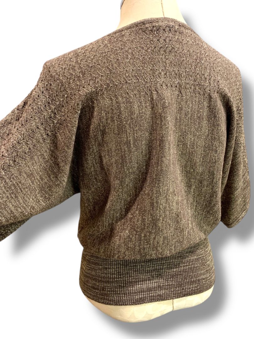 Size Medium United States Sweaters Metallic Womens Sparkle Banded Waist