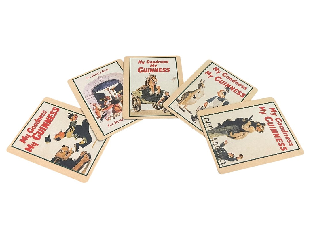 Set of 15 Guinness Cardboard Double Sided Coasters Vintage Advertisements 4.5" x 3.5"