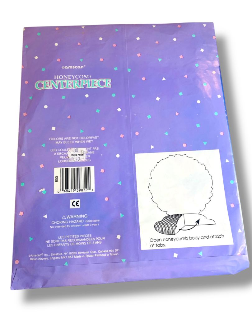 Vintage Baby Shower Honeycomb Centerpiece 9.5" Wreath Pastels Yellow