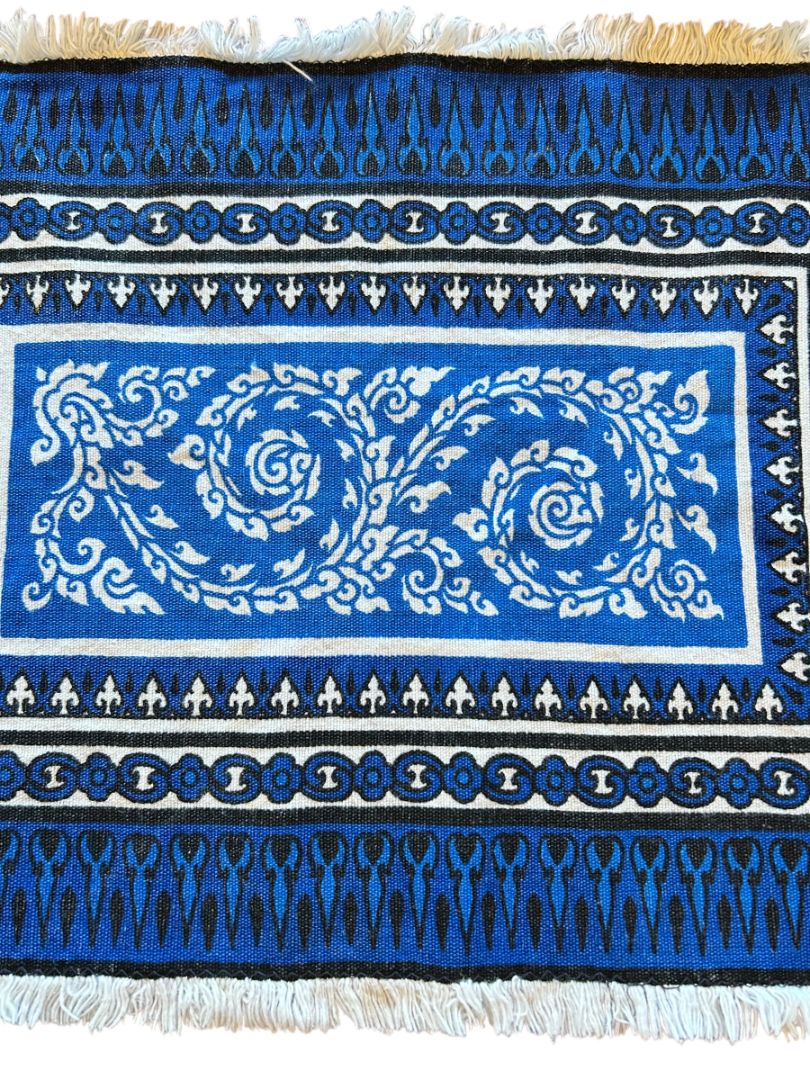 Vintage Blue Table Linen Set 4 Placemats 4 Napkins 1 Runner Boho