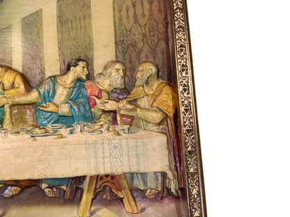 MidCentury 3D Plastic Color Last Supper 8x15” Intercraft USA Kitsch