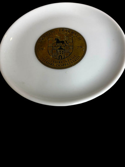 1979 Trinket Dish Decorative Plate Traben-Trabach Germany 3.6"
