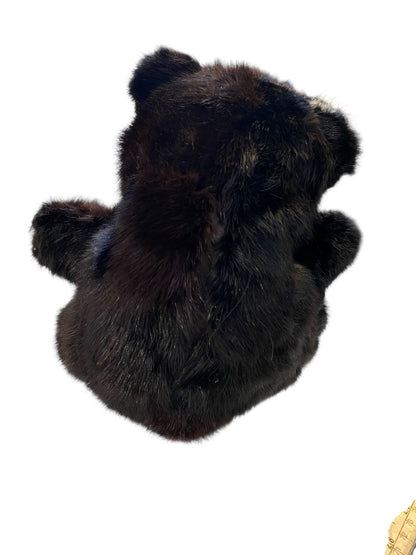 Vintage Mink Fur Teddy Bear Plush Stuffed Animal 9"