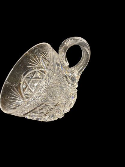 Vintage Crystal Punch Glass Clear Pressed Glass Mug 2.25"h