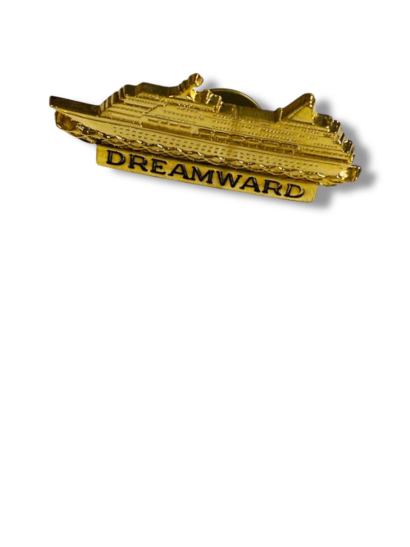 Dreamward Norwegian Cruise Lines Goldtone Lapel Pin 1.75"