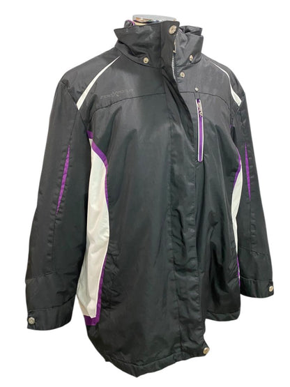 Size 2X Zero Xposur Womens Black Purple Coat Shell and Zip In Lining