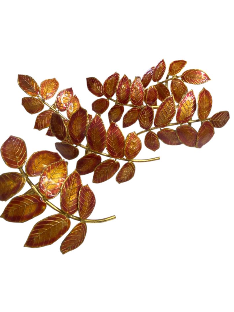 Goldtone Copper Color Leaf Napkin Rings 3.5"