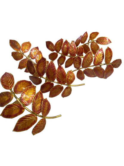 Goldtone Copper Color Leaf Napkin Rings 3.5"