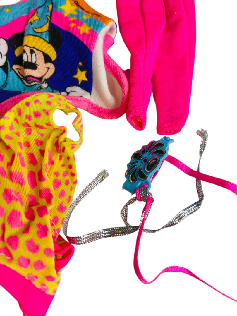 1980s Fashion Doll Clothes Lot Fits Barbie 11.5 Inch Dolls Neon Disney