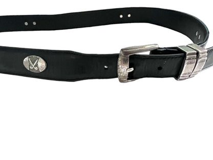 40 Black Leather PGA Tour Silvertone Medalion Men's Belt AML3000