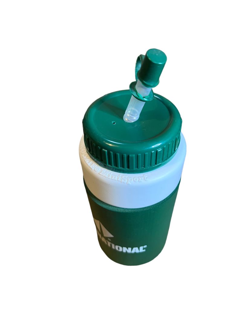 IH International Harvester Green Koozie Covered Insulated Plastic Water Bottle Straw