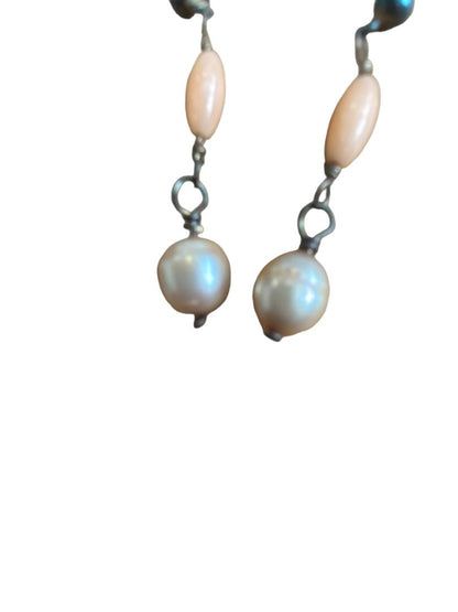 Dangle Faux Pearl Bead Pierced Earrings