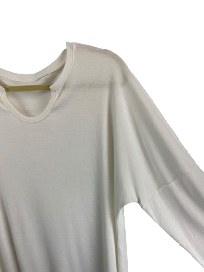 XXL Women's White Long Sleeve Tshirt Unbranded Modified Scoop Neck