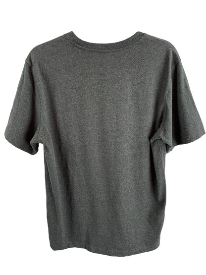 Large Champion Men's Dark Gray Heathered Tshirt Short Sleeve