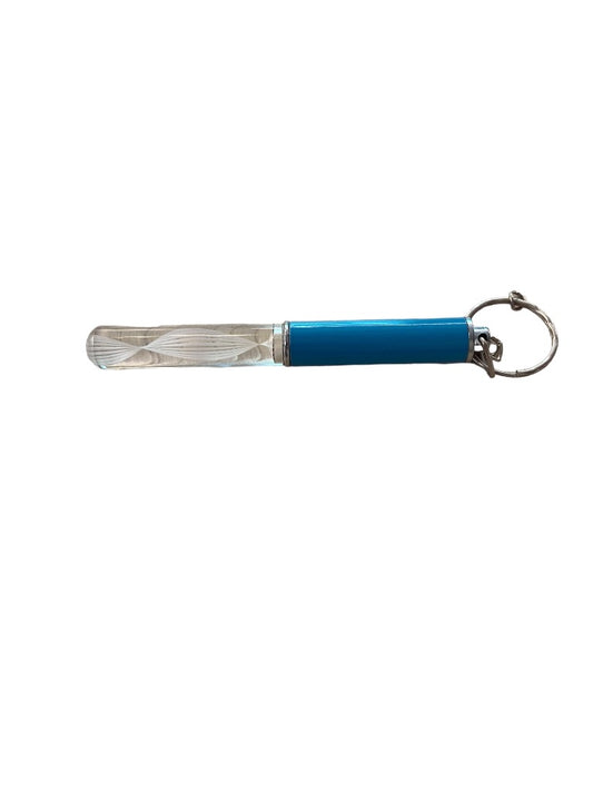 Light Up Wand Multicolor Keychain Key Ring Blue Base 4.5"