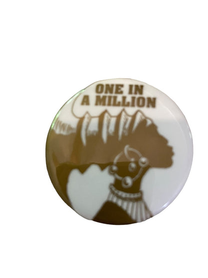 Vintage 1990s Pinback Button One in a Million Woman March 1.5" Diameter