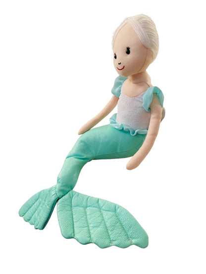 Jellycat Green Shellebelle Maddie Mermaid Plush Stuffed Doll Toy 15" White Hair