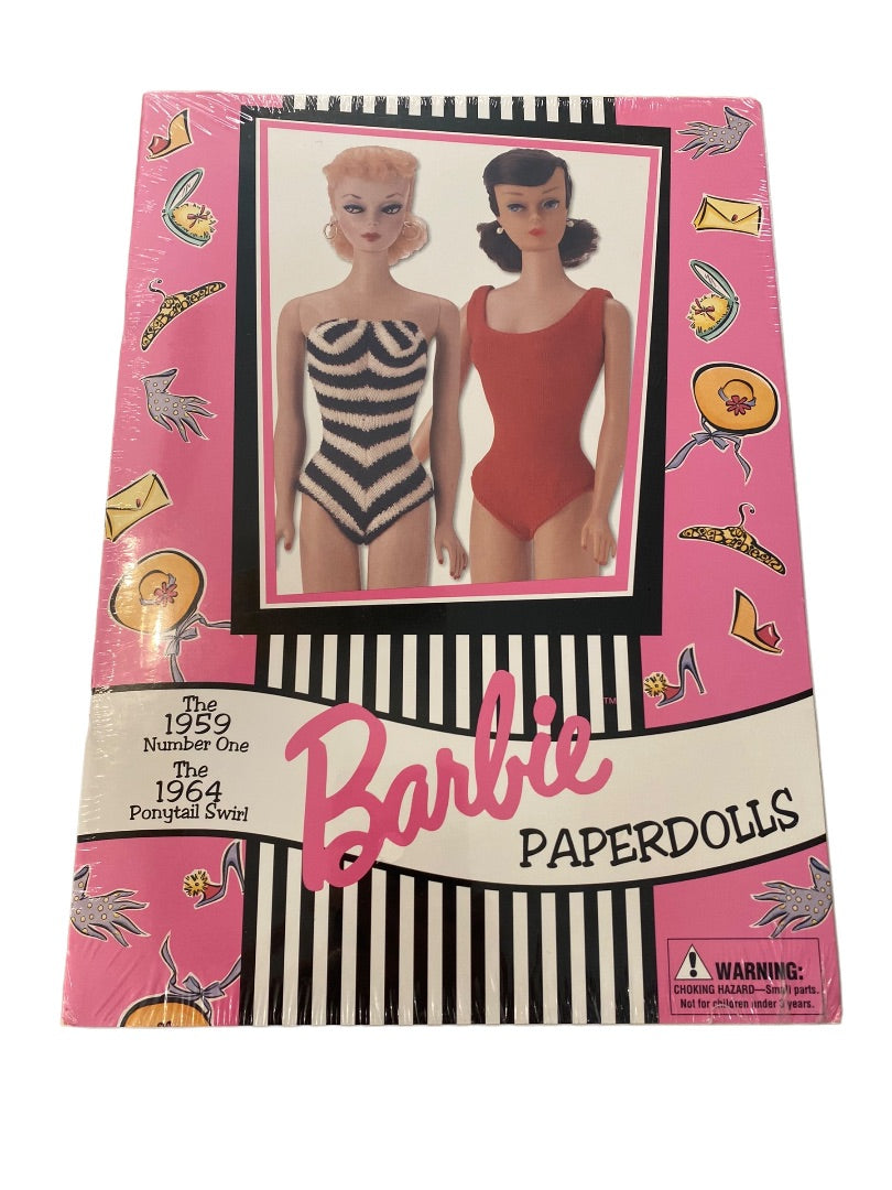 1997 Barbie Mattel for Avon Paper Doll Book 1959 Number One and The 1964 Ponytail Swirl