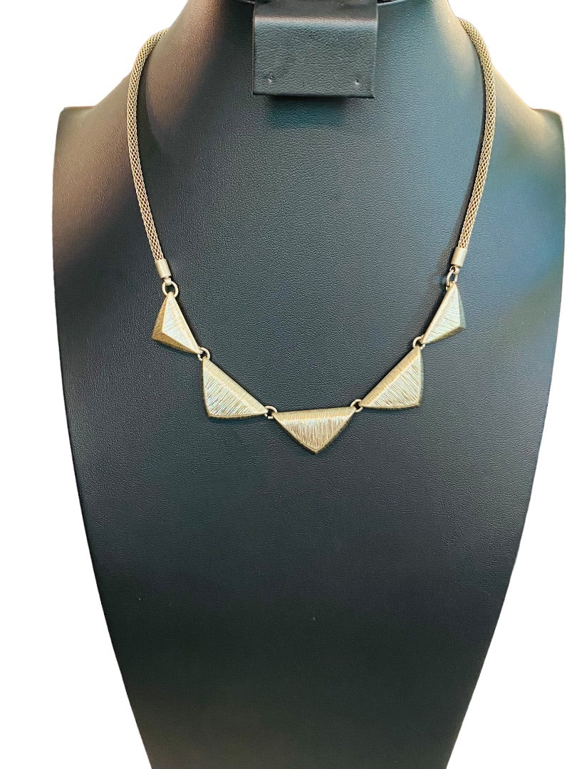 Goldtone Triangle Necklace 17"-20" Lays Flat Lobster Clasp