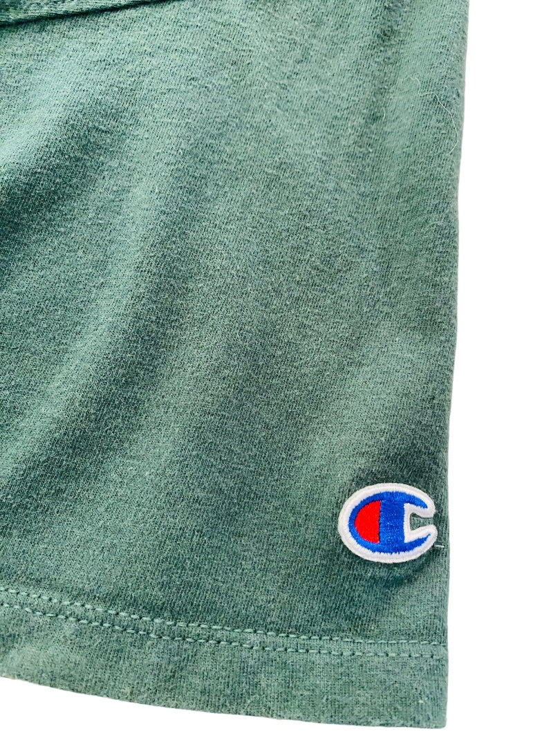 Large Champion Mens Dark Green Short Sleeve Tshirt CrewNeck