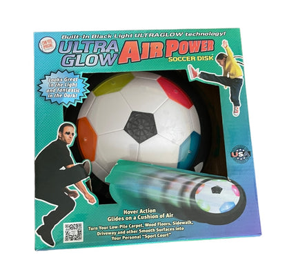 Ultra Glow Air Power Soccer Disk Hover Action Built in Black Light Toy