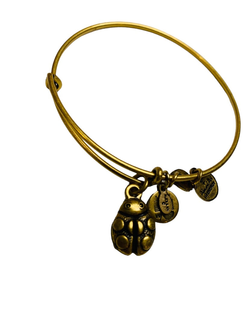 Alex and Ani Goldtone Adjustable Bangle Ladybug Charm Bracelet