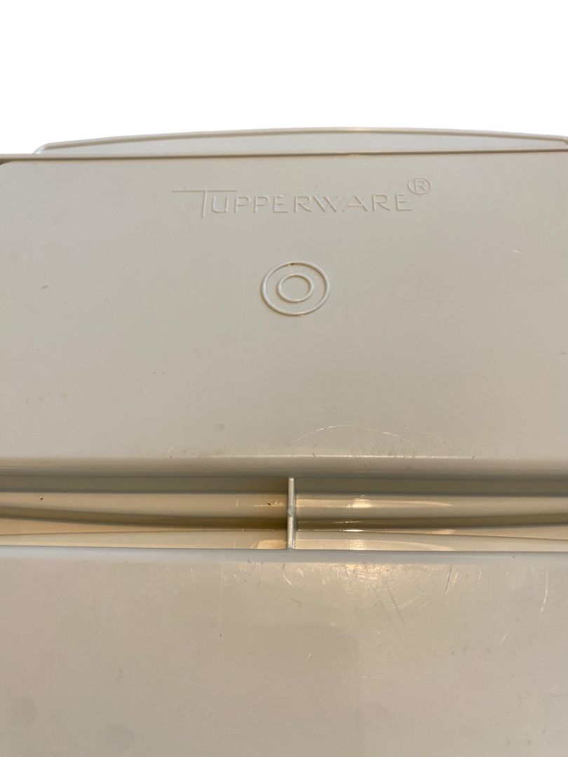 Vintage Tupperware 4 Piece Deviled Egg Carrier Keeper Tray Almond #723-4