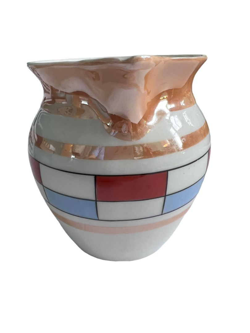 Vintage Czech Union K Lusterware Art Deco 5.25" Tall Pitcher