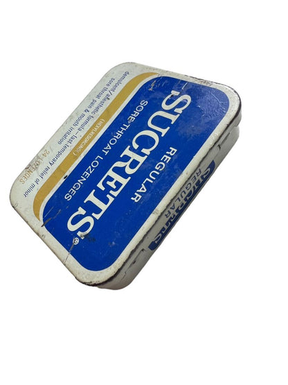 Vintage SUCRETS Tin Empty Sore Throat Lozenge Box Calgon Prop