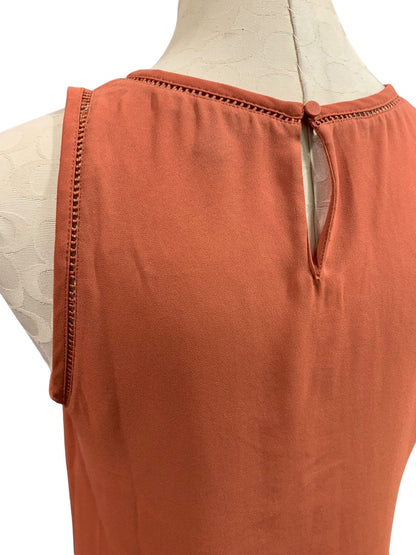 Size 6 J.Crew Womens Rust Orange Sleeveless Pullover Blouse J2563