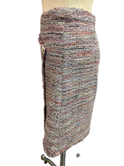 Size 4 Halogen Tweed Pink Multicolor Skirt Pencil Straight Lined