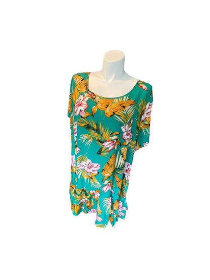 3XL SHEIN Curve Green Floral Tropical Dress