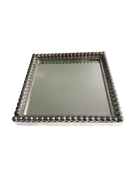 UTTERMOST Beveled Mirror Silver Color Beaded Metal Frame