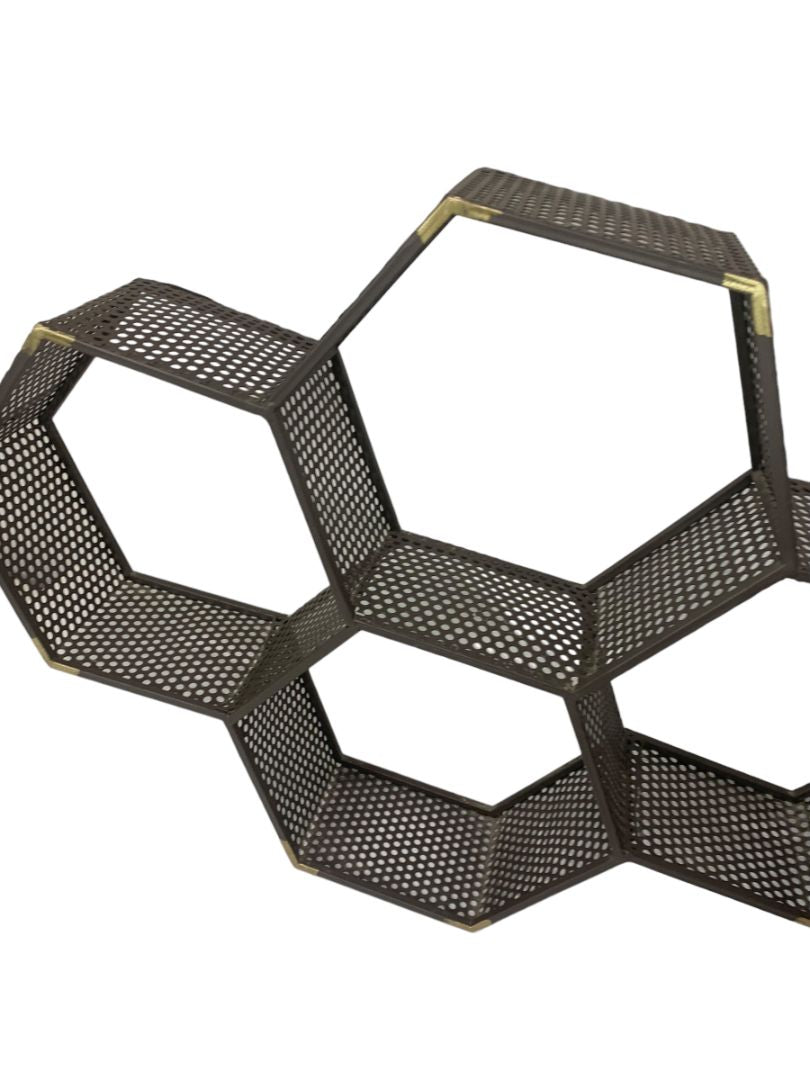 Floating Shelves Hexagon Shelf Shelves Wall Mounted Display Storage Metal Mesh 25"L x 18"h x 4.25"d