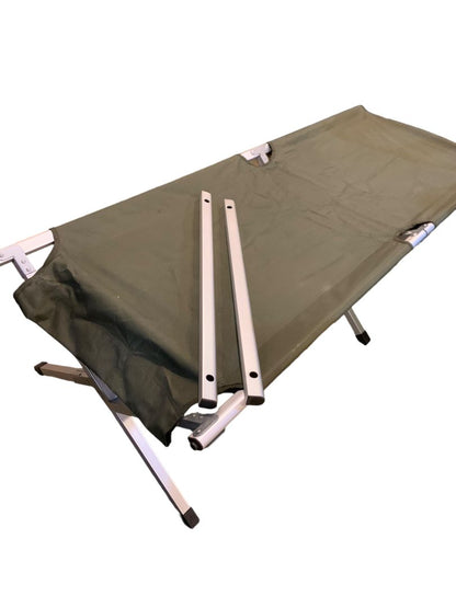 Aluminum Folding Camping Cot Bed Military Style 6' x 25" Collapsible Carrying Case