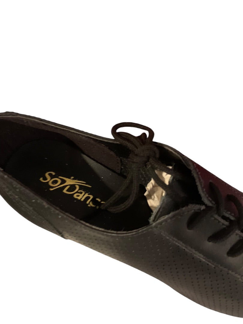 Size 6L So Danca Black Ballroom Dance Practice Lace Up Black Shoes