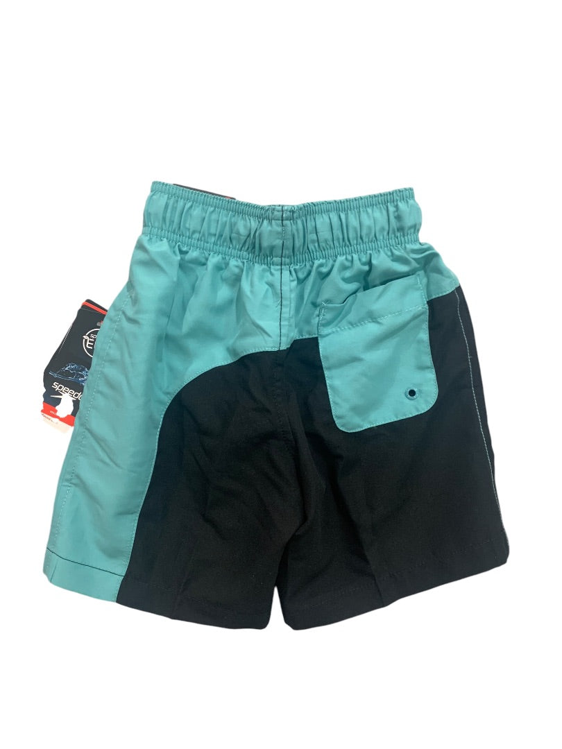 XS Speedo Boys New Turquoise Black Swim Trunks UPF 50+ Sun Protection