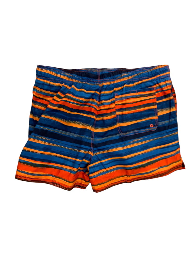 XXL Speedo Mens New Swim Trunks Orange China Blue Stripe Lined