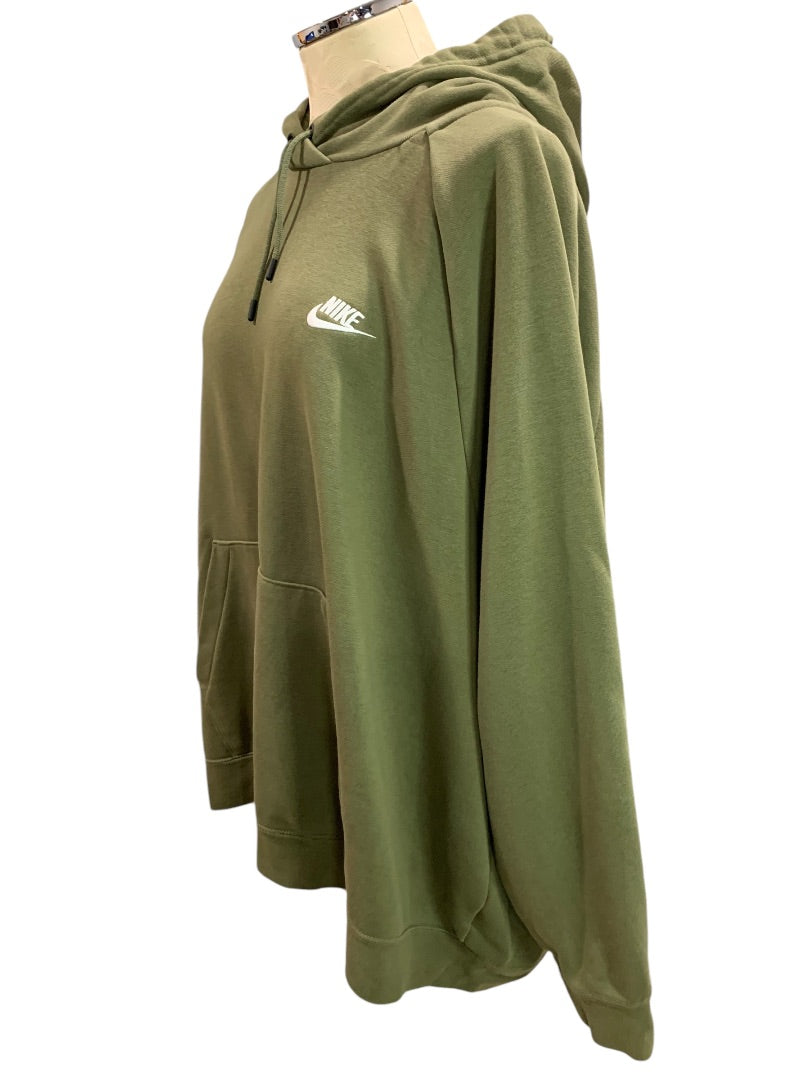 3X Nike Essential Womens Olive Green Pullover Hoodie CJ0409 Plus Size