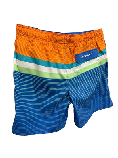 XXL Speedo Mens New Swim Trunks Lined Spicy Orange Striped