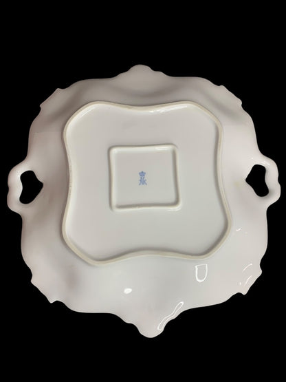 Alka Kunst Bavaria Vintage White Square Porcelain Tray White 13 Inch Square