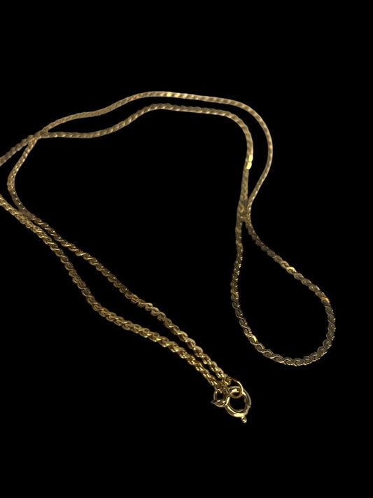 Goldtone Thin Chain Necklace 18 Inch Spring Clasp