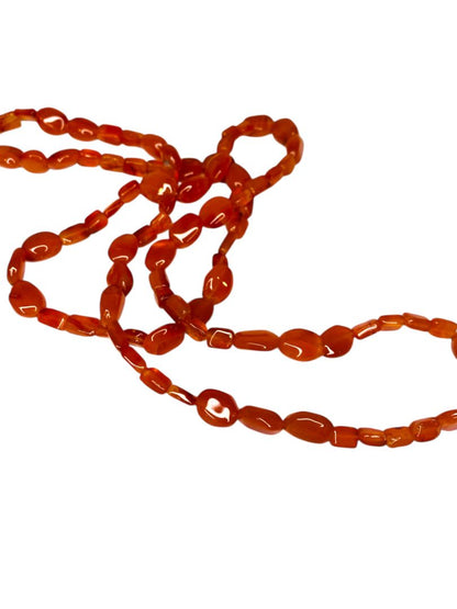 Carnelian Argate String Strand Necklace 26 Inch No Clasp Overhead