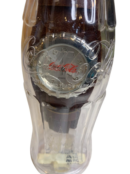 2002 Coca-Cola Watch in Plastic Bottle Sealed Wristwatch Leather Band