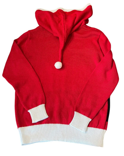 Small Holiday Sweater Knit Youth New Hooded Santa Shirt