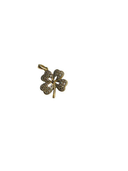 Goldtone Sterling Silver 925 Pendant Charm 4 Leaf Clover .75 Inch