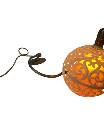 Hard Plastic MidCentury Light Fixture Hanging Plug in Working