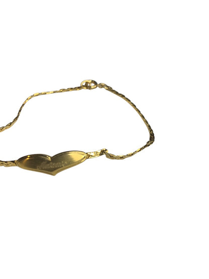 Vintage Goldtone ID Bracelet Heart "Melanie" 7 Inch Spring Clasp
