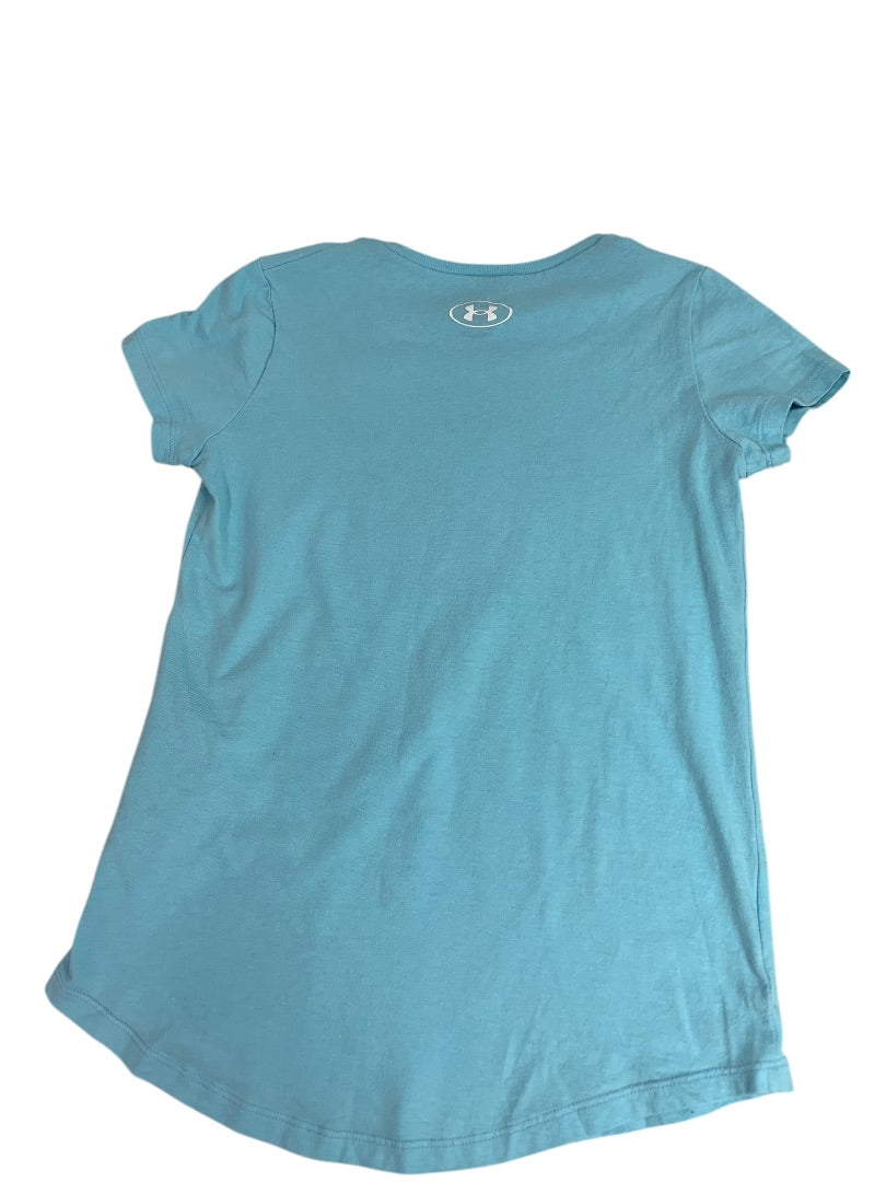 Medium Youth Under Armour Girls "Gymnast" Blue Tshirt Loose Fit