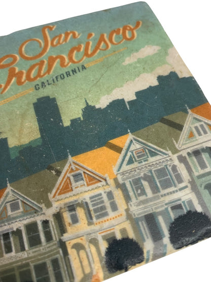 San Francisco Tile Cork Backed Souvenir Drink Coaster 4 Inch